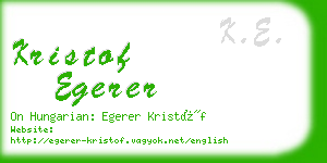 kristof egerer business card